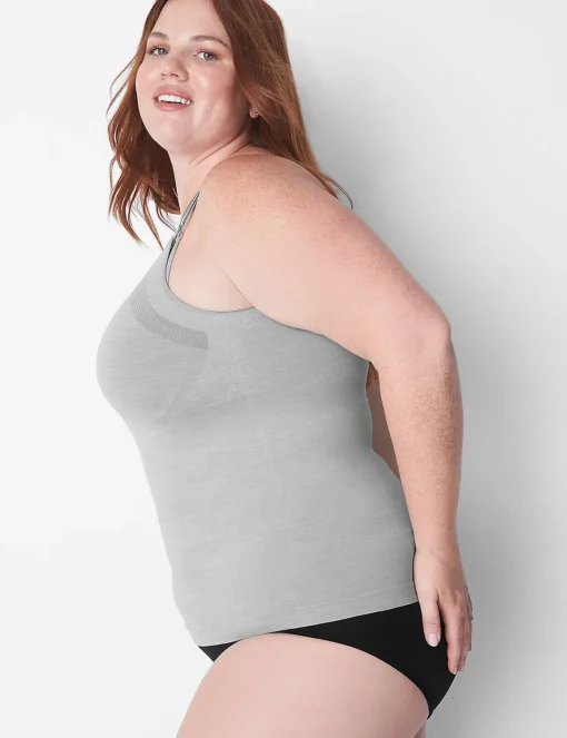 No-Wire Bras And Bralettes^Lane Bryant Seamless Nursing Cami Marl Nova Grey