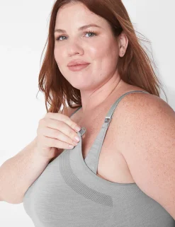 No-Wire Bras And Bralettes^Lane Bryant Seamless Nursing Cami Marl Nova Grey
