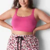 No-Wire Bras And Bralettes^Lane Bryant Seamless Rib Bralette - Lace Trim Pink Yarrow