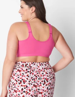No-Wire Bras And Bralettes^Lane Bryant Seamless Rib Bralette - Lace Trim Pink Yarrow