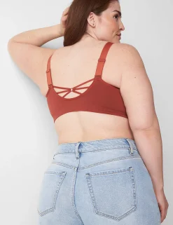 No-Wire Bras And Bralettes^Lane Bryant Seamless Strappy Tank Bralette Brandy
