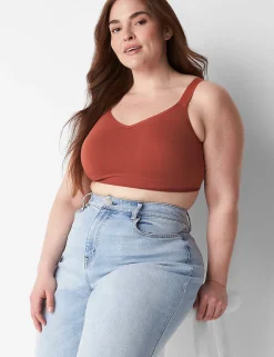 No-Wire Bras And Bralettes^Lane Bryant Seamless Strappy Tank Bralette Brandy