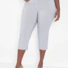 Crops, Capris And Shorts^Lane Bryant 4-Season Slim Capri Seersucker Pant Black & White