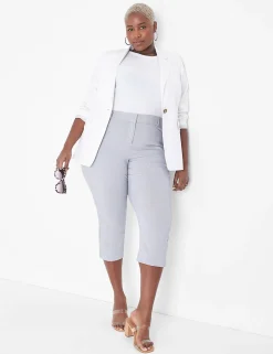 Crops, Capris And Shorts^Lane Bryant 4-Season Slim Capri Seersucker Pant Black & White