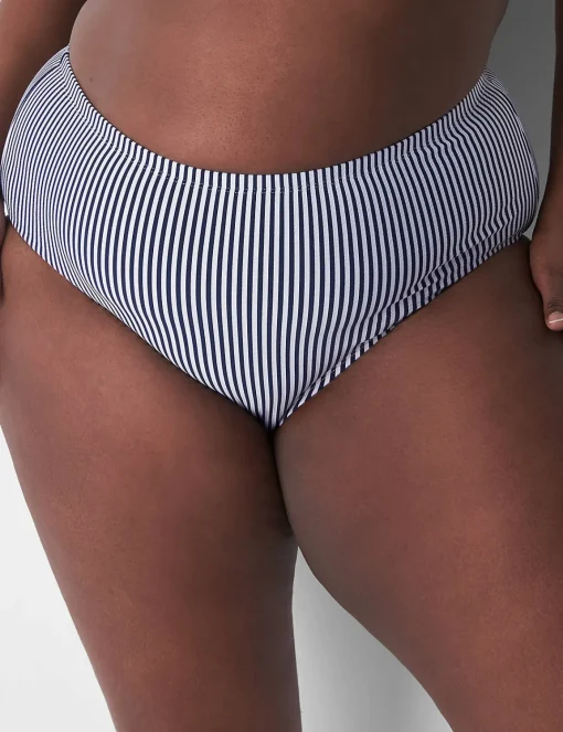 Swim Bottoms^Lane Bryant Seersucker Swim Brief Maritime Blue Seersucker