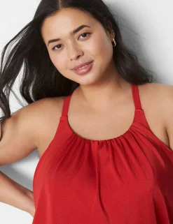 Swim Tops^Lane Bryant Shimmer No-Wire Blouson Tankini Adrenaline Rush