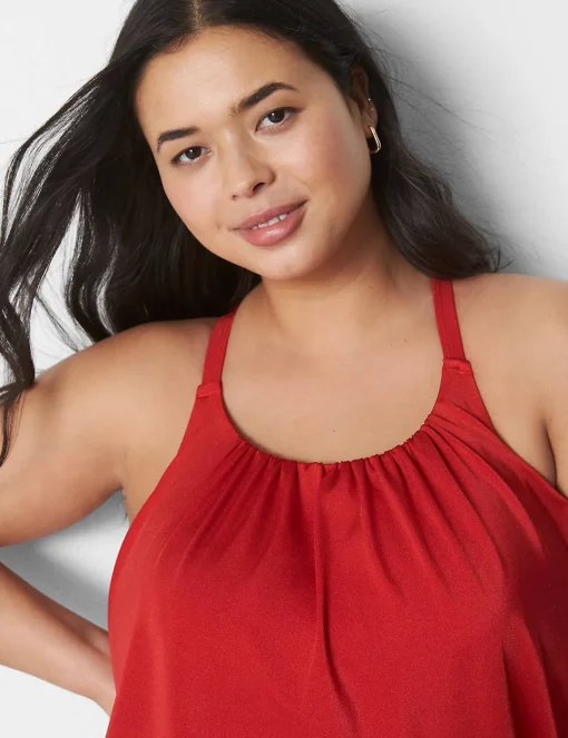 Swim Tops^Lane Bryant Shimmer No-Wire Blouson Tankini Adrenaline Rush