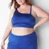 Swim Bottoms^Lane Bryant Shimmer Slitted Swim Skirt Mazarine Blue