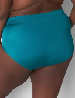 Swim Bottoms^Lane Bryant Shimmer Swim Brief Quetzal Green