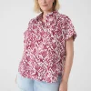 Shirts & Blouses^Lane Bryant Short-Sleeve Collared Popover Blouse Ikat Soiree
