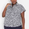 Shirts & Blouses^Lane Bryant Short-Sleeve Collared Popover Blouse Ali Floral