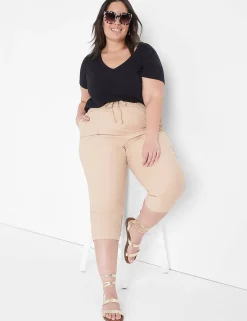 Knit Tops^Lane Bryant Short-Sleeve Deep V-Neck Linen Tee Black