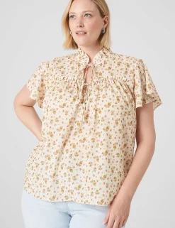 Shirts & Blouses^Lane Bryant Short-Sleeve Double-Tie Top Ashley Floral