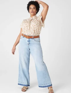 Shirts & Blouses^Lane Bryant Short-Sleeve Double-Tie Top Ashley Floral