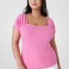 The Tee Shop^Lane Bryant Short-Sleeve Square-Neck Tee Fiji Flower