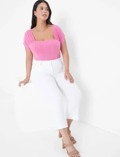 The Tee Shop^Lane Bryant Short-Sleeve Square-Neck Tee Fiji Flower