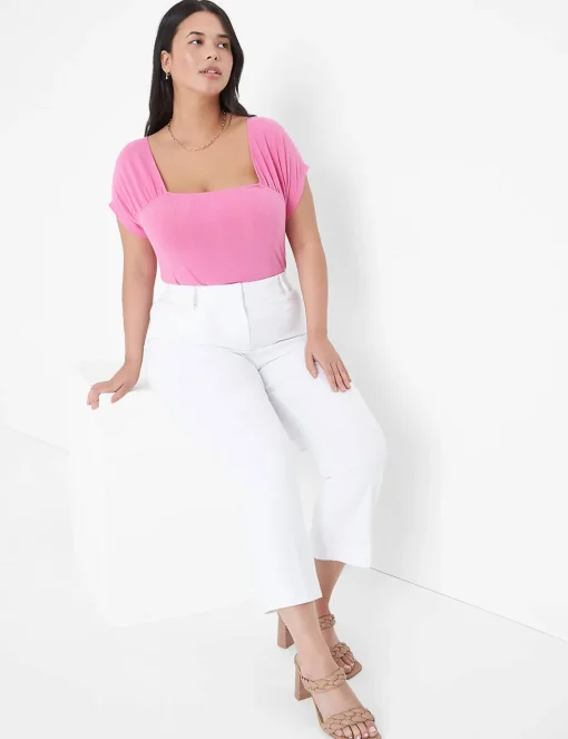 The Tee Shop^Lane Bryant Short-Sleeve Square-Neck Tee Fiji Flower