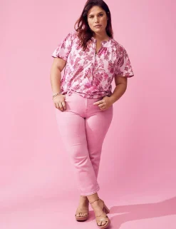 Shirts & Blouses^Lane Bryant Short-Sleeve Zipper Top Martha Paisley