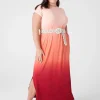 Casual^Lane Bryant Side-Slit Sheath Maxi Dress Tropical Peach