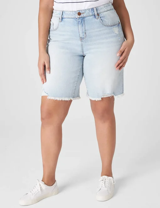 Signature Fit^Lane Bryant Signature Fit Boyfriend Bermuda Jean Short Light Denim