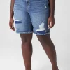 Crops, Capris And Shorts^Lane Bryant Signature Fit Boyfriend Bermuda Jean Short Light Denim