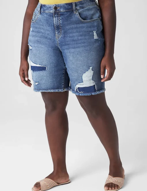 Crops, Capris And Shorts^Lane Bryant Signature Fit Boyfriend Bermuda Jean Short Light Denim
