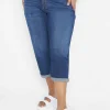 Crops, Capris And Shorts^Lane Bryant Signature Fit Boyfriend Capri Jean Dark Denim