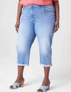 Crops, Capris And Shorts^Lane Bryant Signature Fit Boyfriend Capri Jean Medium Denim