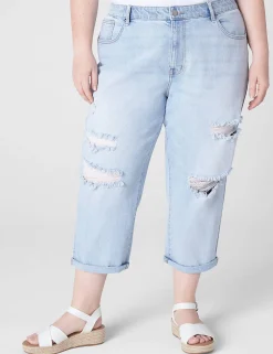 Crops, Capris And Shorts^Lane Bryant Signature Fit Boyfriend Capri Jean Light Denim