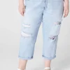 Crops And Capris^Lane Bryant Signature Fit Boyfriend Capri Jean Light Denim