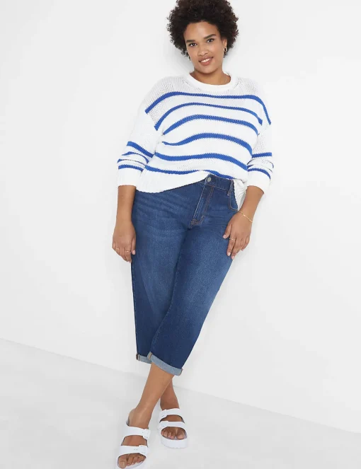 Crops, Capris And Shorts^Lane Bryant Signature Fit Boyfriend Capri Jean Dark Denim