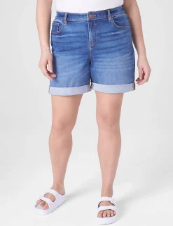 Crops, Capris And Shorts^Lane Bryant Signature Fit Boyfriend Jean Midi Short Medium Denim