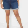 Crops, Capris And Shorts^Lane Bryant Signature Fit Boyfriend Jean Midi Short Dark Denim