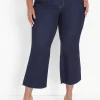 Wide Leg & Flare Jeans^Lane Bryant Signature Fit Crop Flare Jean Dark Denim