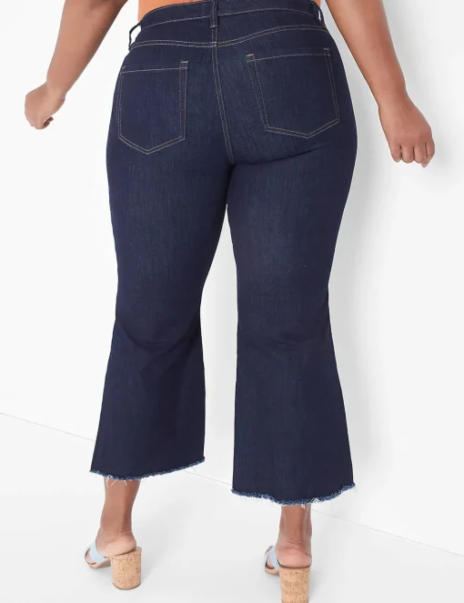 Wide Leg & Flare Jeans^Lane Bryant Signature Fit Crop Flare Jean Dark Denim