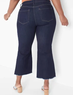 Crops And Capris^Lane Bryant Signature Fit Crop Flare Jean Dark Denim