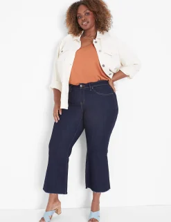 Wide Leg & Flare Jeans^Lane Bryant Signature Fit Crop Flare Jean Dark Denim