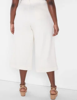 Crops, Capris And Shorts^Lane Bryant Signature Fit Crop Wide Leg Jean Ecru