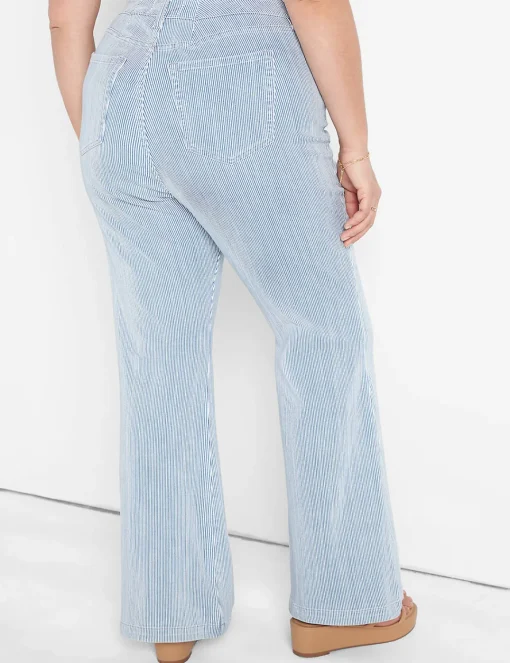 Wide Leg & Flare Jeans^Lane Bryant Signature Fit Flare Jean Railroad Stripe