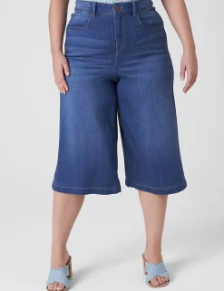 Crops And Capris^Lane Bryant Signature Fit Fluid Culotte Jean Medium Denim