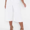 Crops And Capris^Lane Bryant Signature Fit Fluid Culotte Jean White