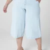 Crops, Capris And Shorts^Lane Bryant Signature Fit Fluid Culotte Jean - Stripe Light Denim