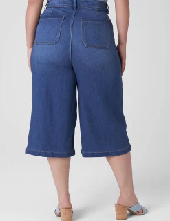Crops And Capris^Lane Bryant Signature Fit Fluid Culotte Jean Medium Denim