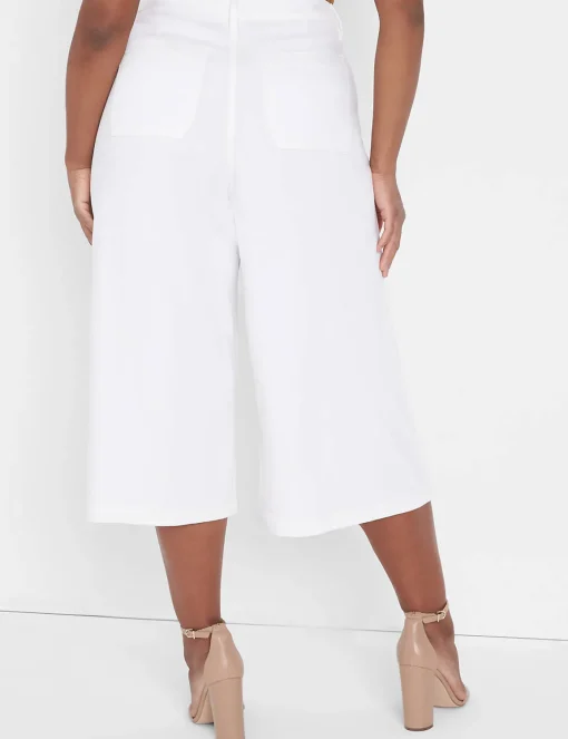 Crops And Capris^Lane Bryant Signature Fit Fluid Culotte Jean White