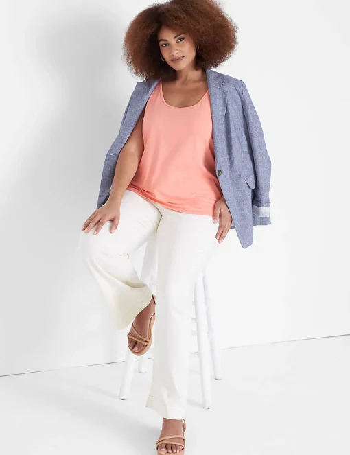 Wide Leg & Flare Jeans^Lane Bryant Signature Fit Fluid Wide Leg Trouser Jean Off White