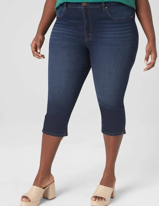 Crops, Capris And Shorts^Lane Bryant Signature Fit High-Rise Skinny Pedal Jean Dark Denim