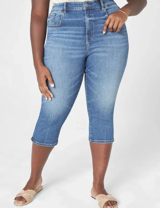 Crops, Capris And Shorts^Lane Bryant Signature Fit High-Rise Skinny Pedal Jean Medium Denim