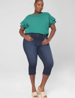 Crops, Capris And Shorts^Lane Bryant Signature Fit High-Rise Skinny Pedal Jean Dark Denim