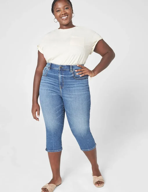 Crops, Capris And Shorts^Lane Bryant Signature Fit High-Rise Skinny Pedal Jean Medium Denim