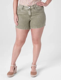 Crops, Capris And Shorts^Lane Bryant Signature Fit Jean Short Olive